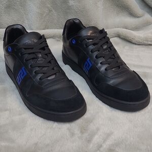 Versace Black Leather Sneakers Mens Size 12
